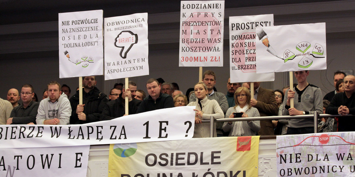 Protest mieszkańców w Łodzi