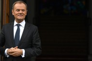 President of the European Council Donald Tusk waiting outside Government buildings in Dublin