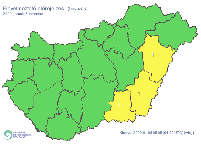 Három megyére van elsőfokú riasztás érvényben szombatra / Fotó: met.hu