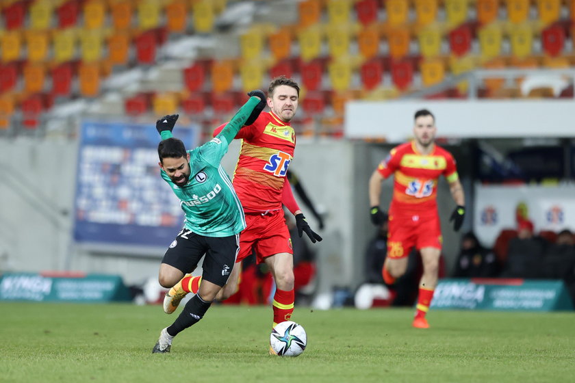 Pilka nozna. PKO Ekstraklasa. Jagiellonia Bialystok - Legia Warszawa. 14.02.2021