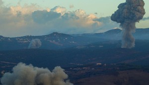 Smoke from the site of Israeli airstrikes near the Lebanon-Israel border, on September 23, 2024.RABIH DAHER via Getty Images