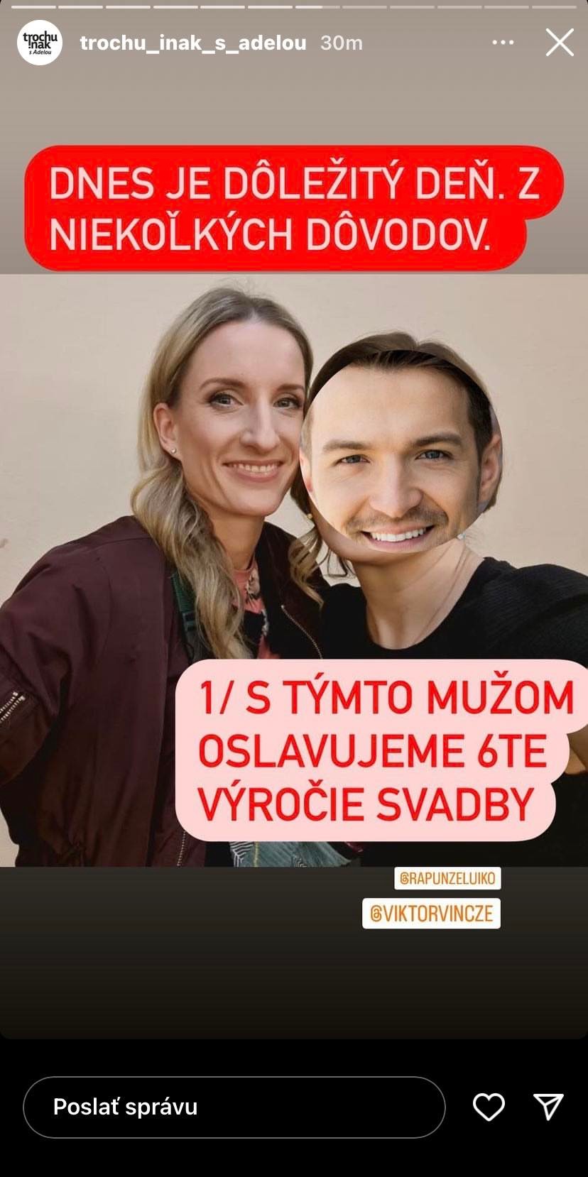 Manželia oslávili 6.výročie svadby.