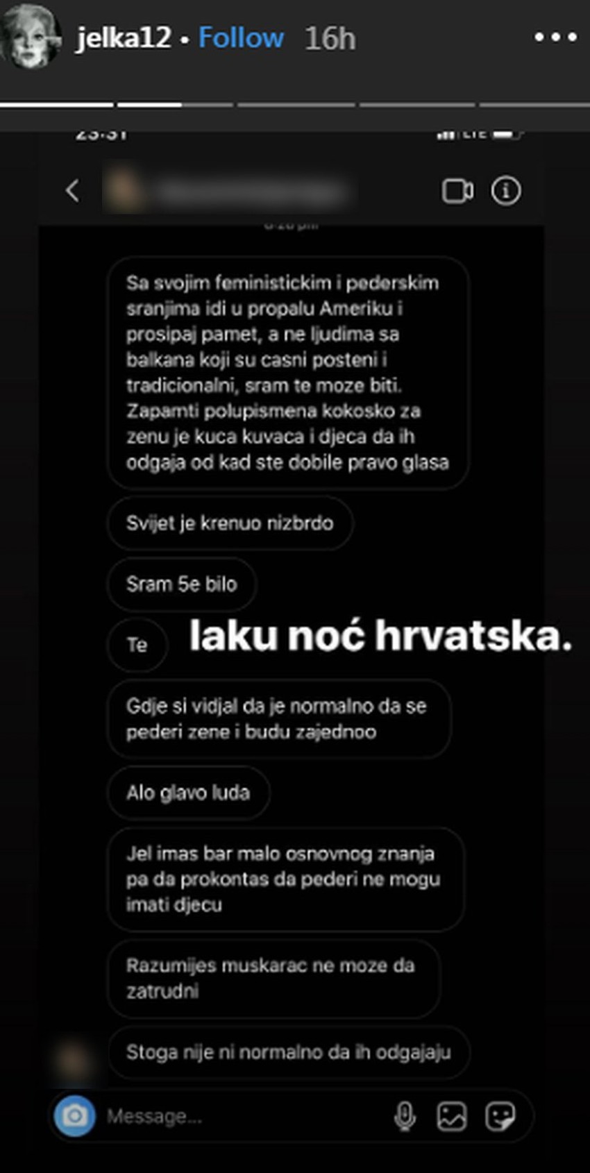 Poruke koje je dobila glumica