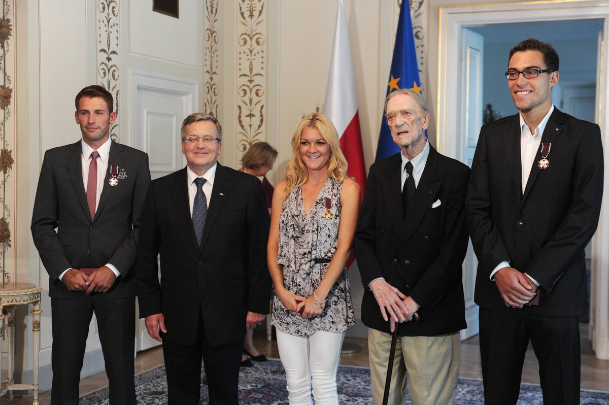 Łukasz Kubot, Bronisław Komorowski, Agnieszka Radwańska, Bohdan Tomaszewski i Jerzy Janowicz