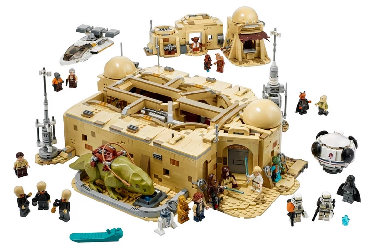 LEGO Star Wars Kantyna Mos Eisley™ (75290) to bardzo duży zestaw z mnóstwem figurek przedziwnych postaci, które bohaterowie sagi spotykają w podejrzanej spelunie.