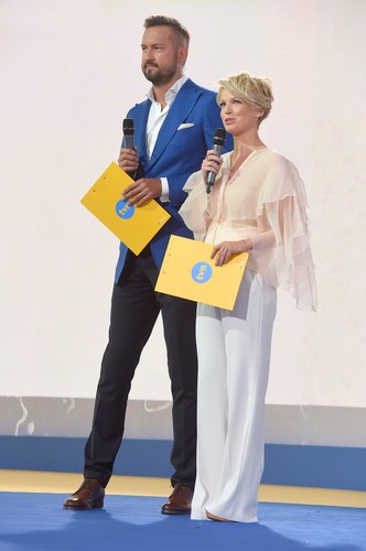 Marcin Prokop i Magda Mołek na konferencji TVN