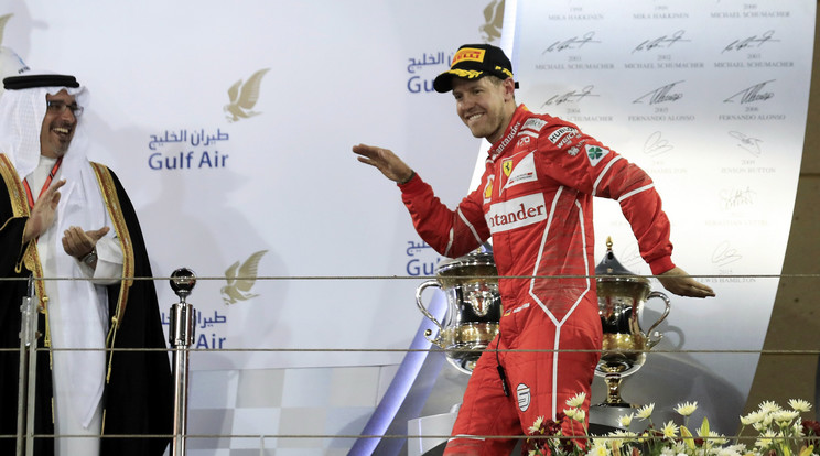 Sebastian Vettel a három idei viadalból kettőt megnyert
– volt minek örülnie /Fotó: MTI