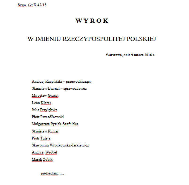 Komisja Wenecka zbada orzeczenie polskiego Trybunału Konstytucyjnego