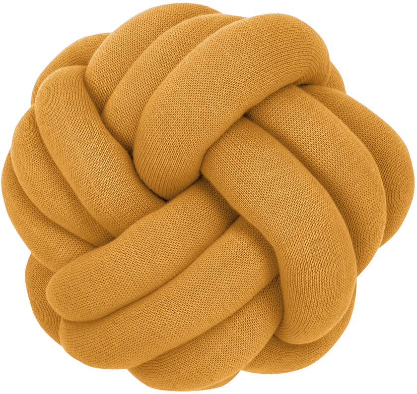 Knoten-Kissen Twist in Senfgelb von by46 für 79.90 Franken, via Westwing. 