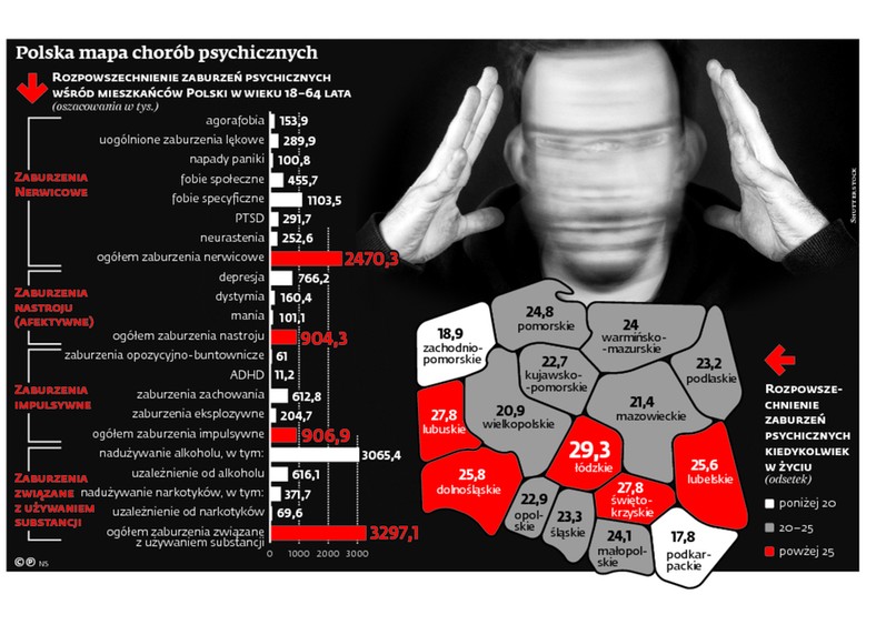 Polska mapa chorób psychicznych