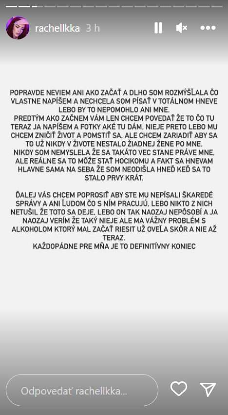 Ráchel Karnižová zverejnila šokujúce správy.