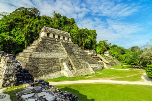 Mayan Ruins Of Palenque Against Sky