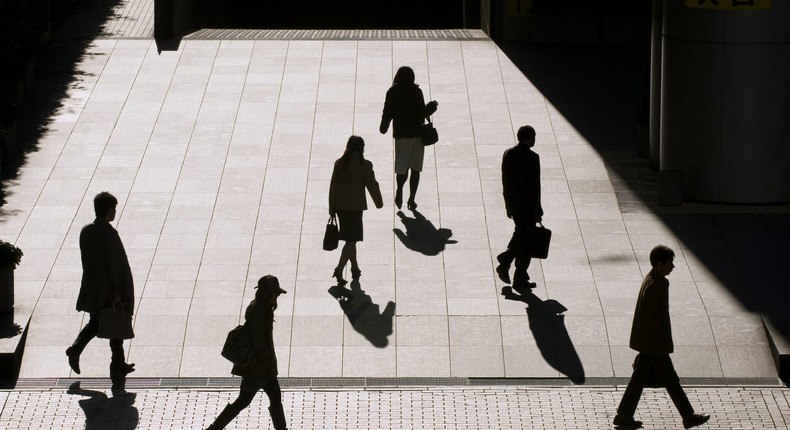 Workers are slowly inching back towards the 5-day return-to-office, new data from Bevi suggests.EschCollection/Getty Images