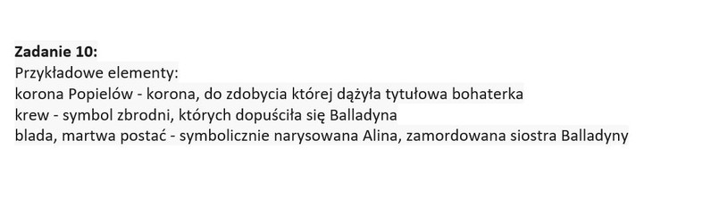 Odpowiedzi do arkusza CKE z języka polskiego – strona 11, zadanie 10