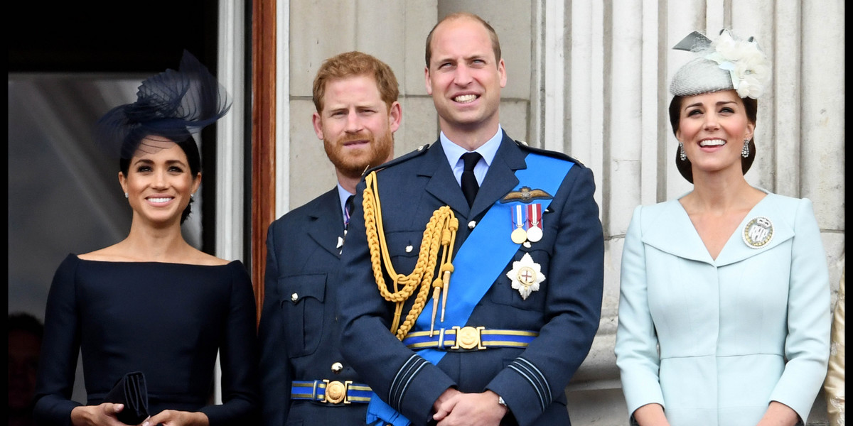 Meghan Markle, książę Harry, książę William, księżna Kate