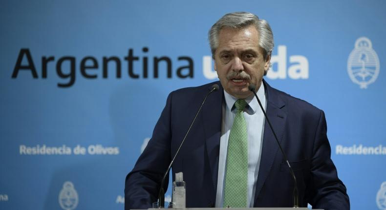President Alberto Fernandez of Argentina, which faces defaulting on its debts