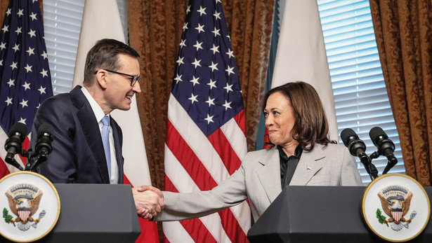 Premier Mateusz Morawiecki i Kamala Harris, wiceprezydent USA