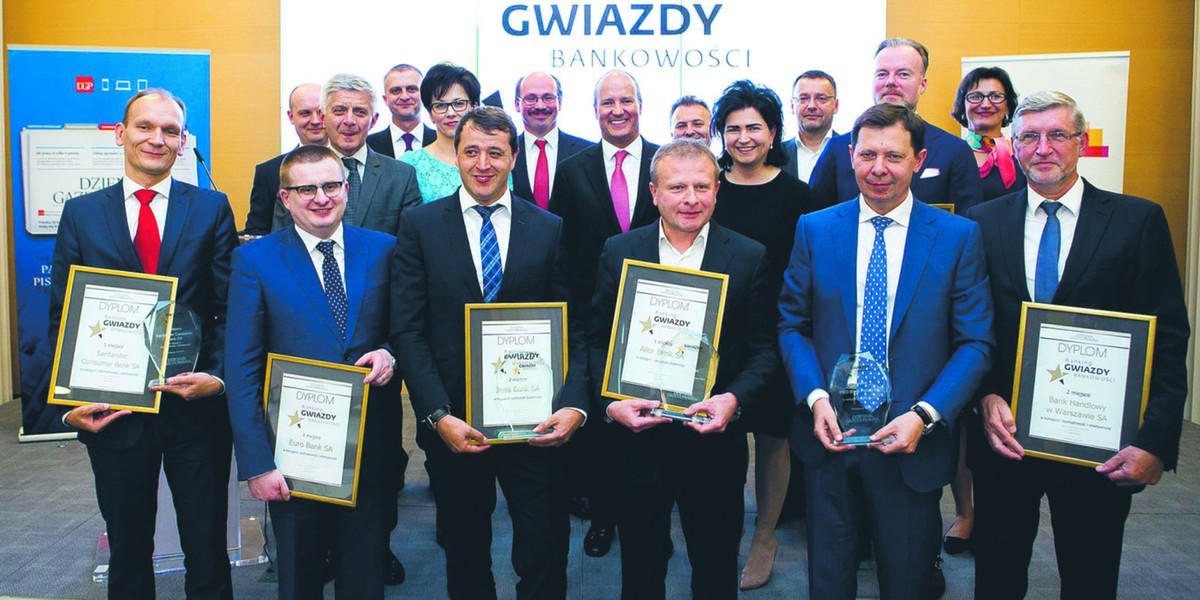 Zwycięzcy: Marcin Syciński (Idea Bank), Hans-Dieter Kemler (mBank) i Witold Skrok (Alior Bank). Fot. Wojciech Górski, Dziennik Gazeta Prawna