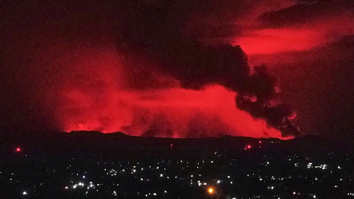 Erupcja wulkanu Nyiragongo w Demokratycznej Republice Konga