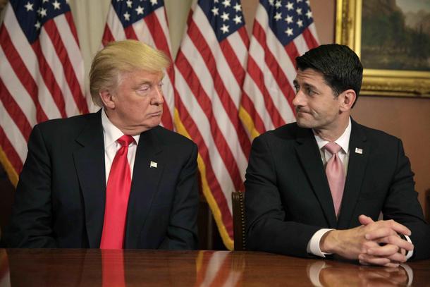 U.S. President-elect Donald Trump meets with Speaker of the House Paul Ryan on Capitol Hill in Washi