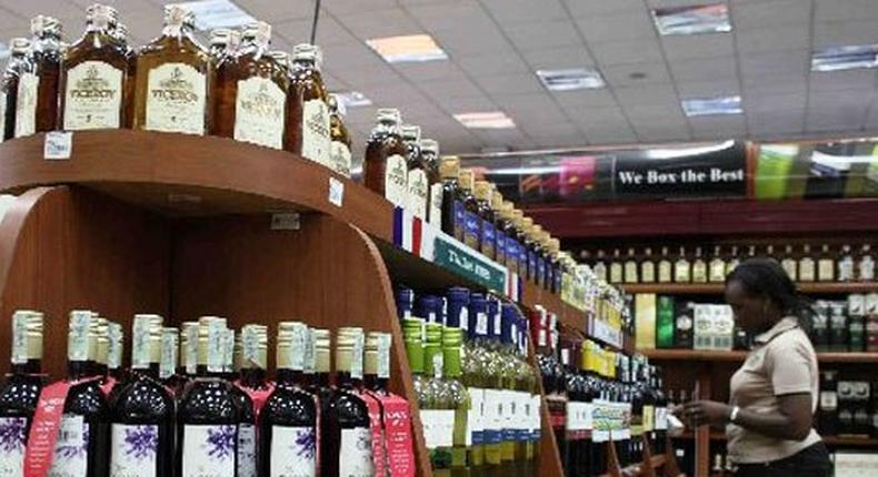 Wines and spirits in Supermarket 