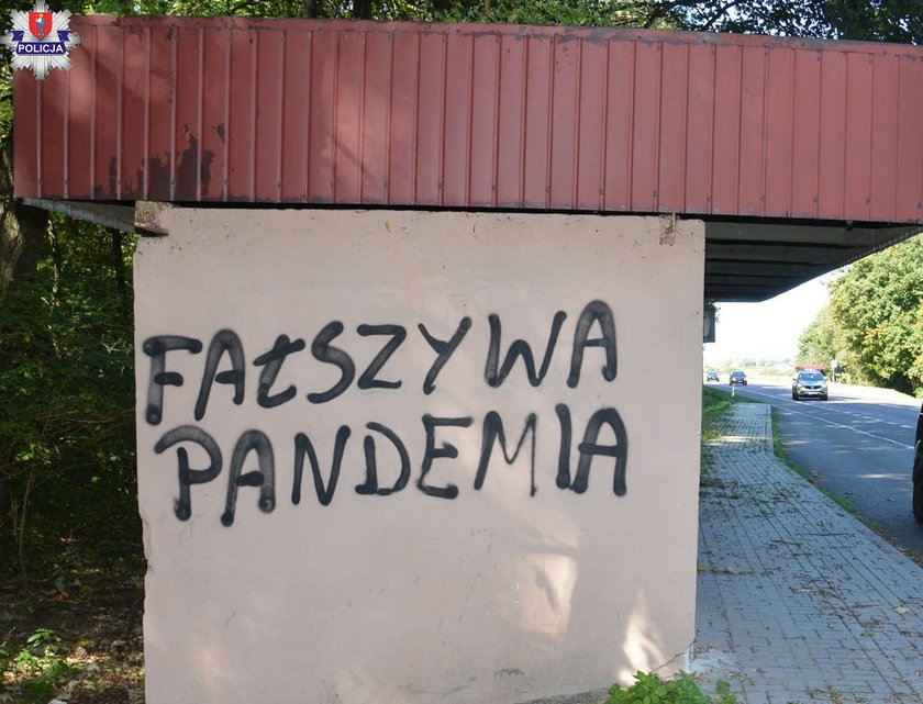 Zamość. Pisali, że nie ma pandemii na blokach. Zostali zatrzymani i usłyszeli zarzuty