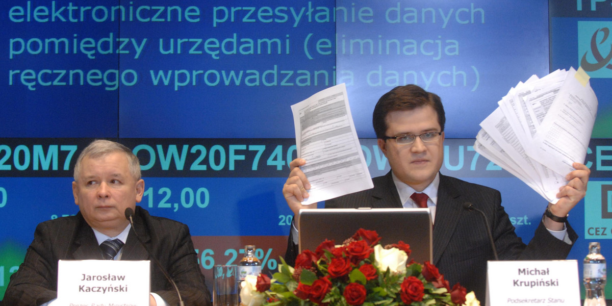 Jarosław Kaczyński i Michał Krupiński
