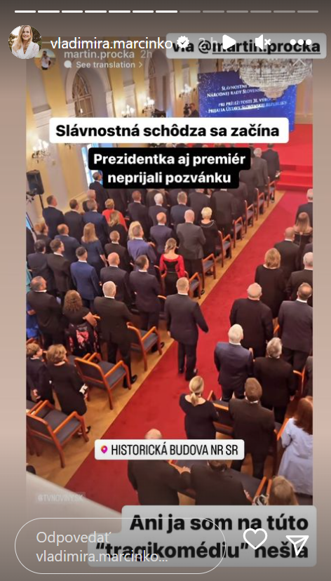 Poslankyňa Marcinková si o tom myslí svoje.