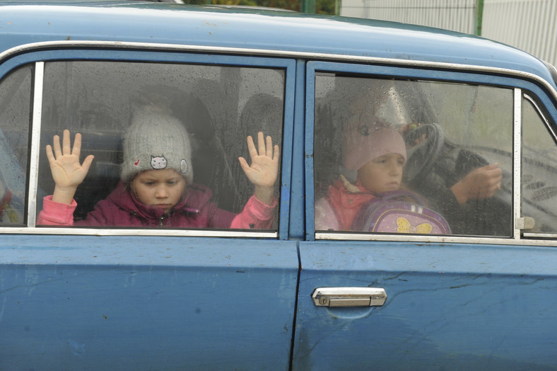Ukraińskie dzieci uciekające przed wojną w Ukrainie, 14 września 2022 r.