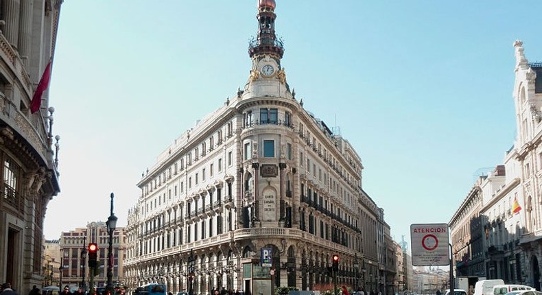 Calle de Alcalá in Madrid, Spain.