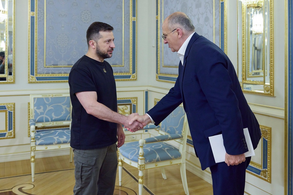 Wołodymyr Zełenski i Zbigniew Rau