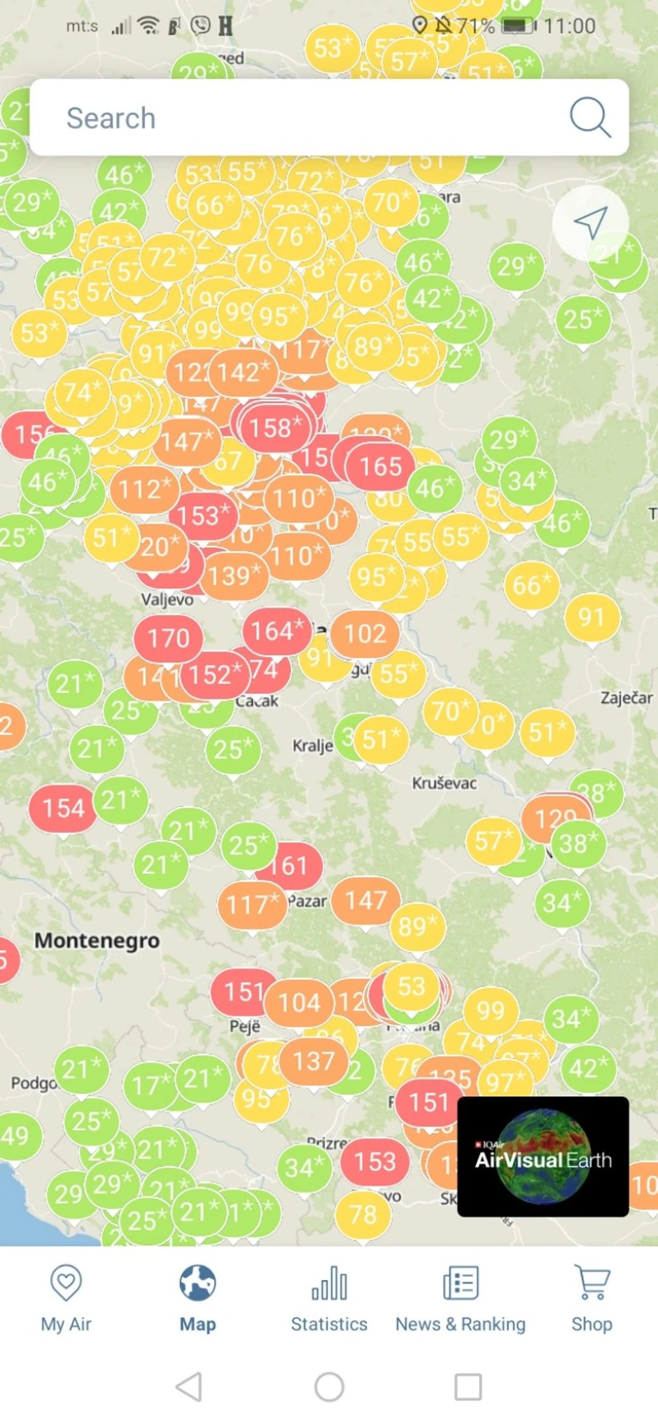 Prema podacima sa Air visuala, Čačak je najzagađeniji grad u Srbiji