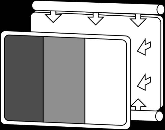 Przykładowy sposób rozmieszczenia lamp CCFL za matrycą LCD (źródło: Wikipedia)