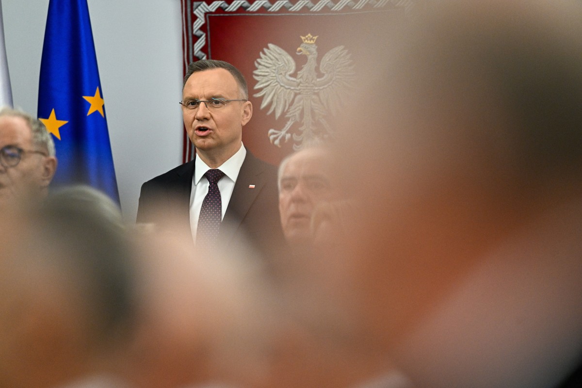 Prezydent Andrzej Duda podczas pierwszego posiedzenia Senatu XI kadencji