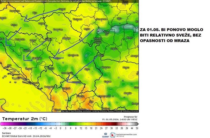 Prvog maja sveže, bez mraza