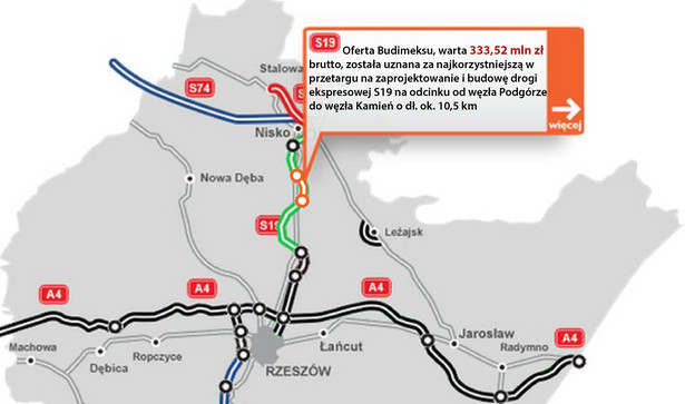 S19 - od węzła Podgórze do węzła Kamień