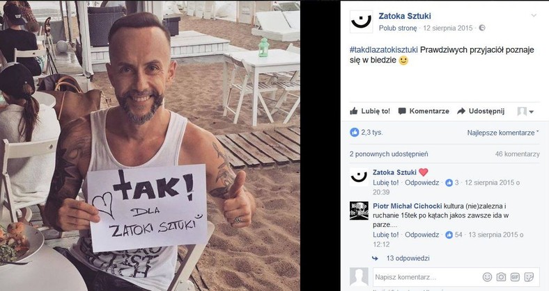 Nergal w akcji poparcia dla Zatoki Sztuki