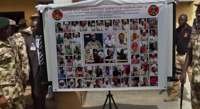 The military on Monday in Maiduguri unveiled the photographs of another 55 Boko Haram terrorists it had declared wanted.