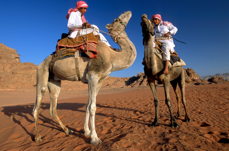 Jeźdźcy w Wadi Rum, Jordania