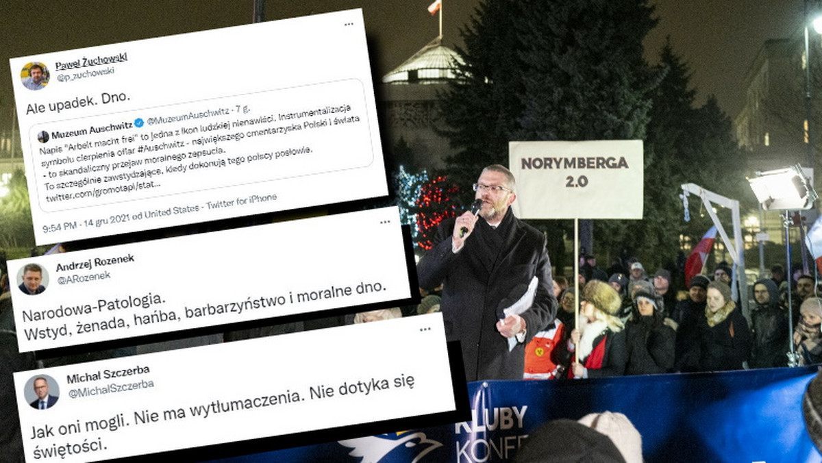 "Szczepienie czyni wolnym" na banerze posłów Konfederacji. Fala komentarzy