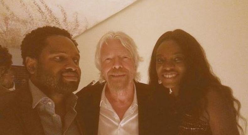 Cobhams Asuquo, his wife and Richard Branson