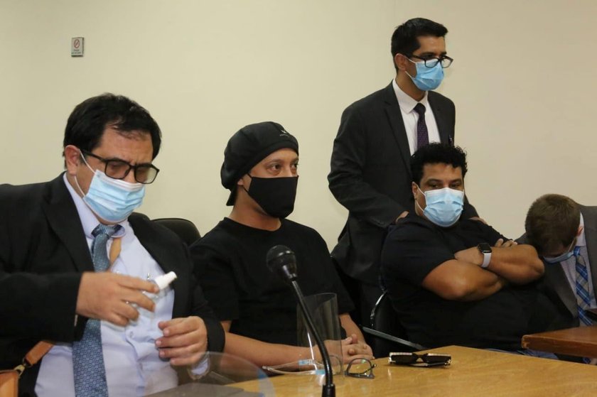 Ronaldinho during the hearing at the Supreme Court of Justice where he could be released from the ho