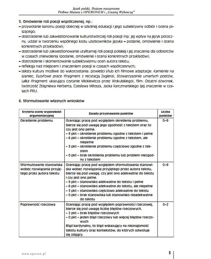 Próbna matura z języka polskiego. Pytania i odpowiedzi