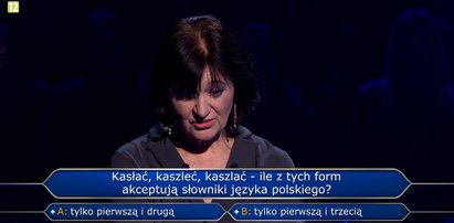 "Milionerzy" – Gosia odpadła na pytaniu o kaszel! Ile form ma to słowo?