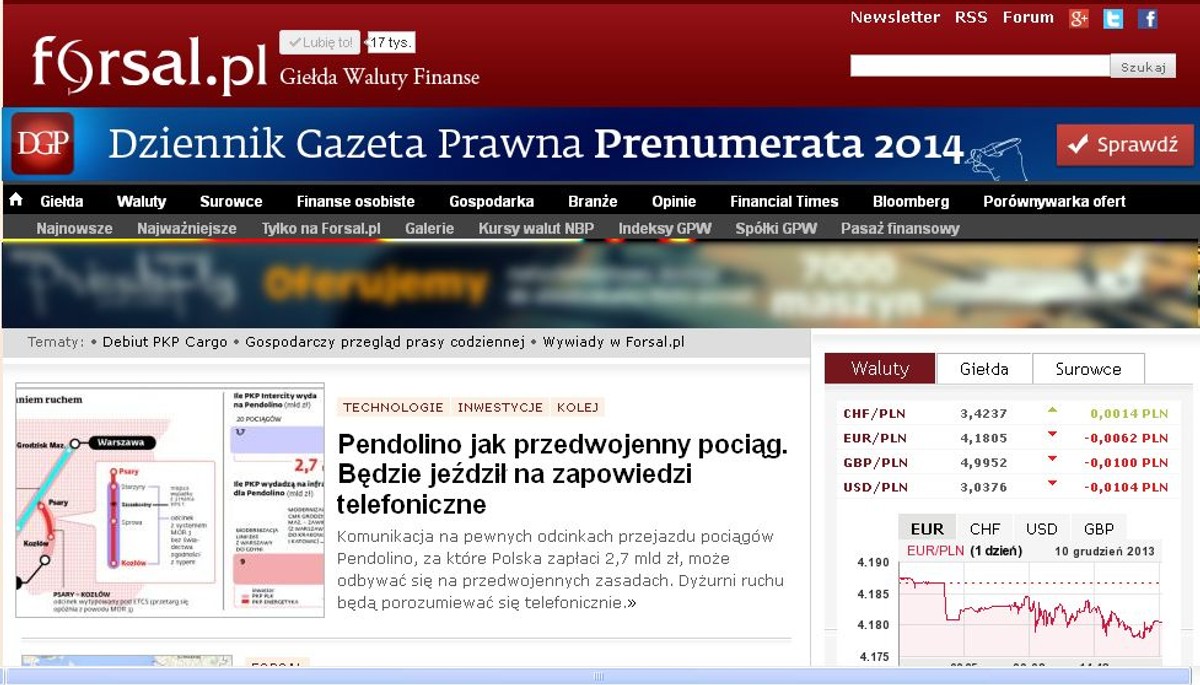 Strona internetowa Forsal.pl
