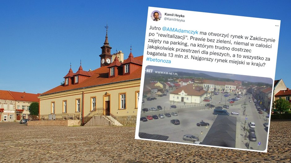 Rynek w Zakliczynie zalał beton