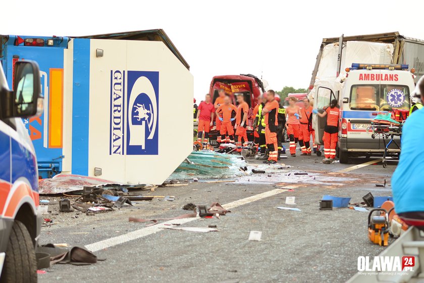 Koszmarny karambol na autostradzie A4 pod Oławą