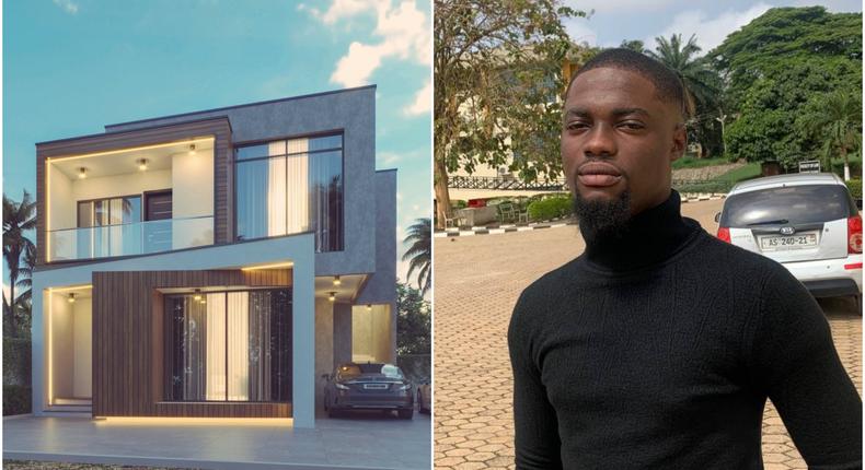 Photos: Ghanaian student wows social media with designs of modern homes