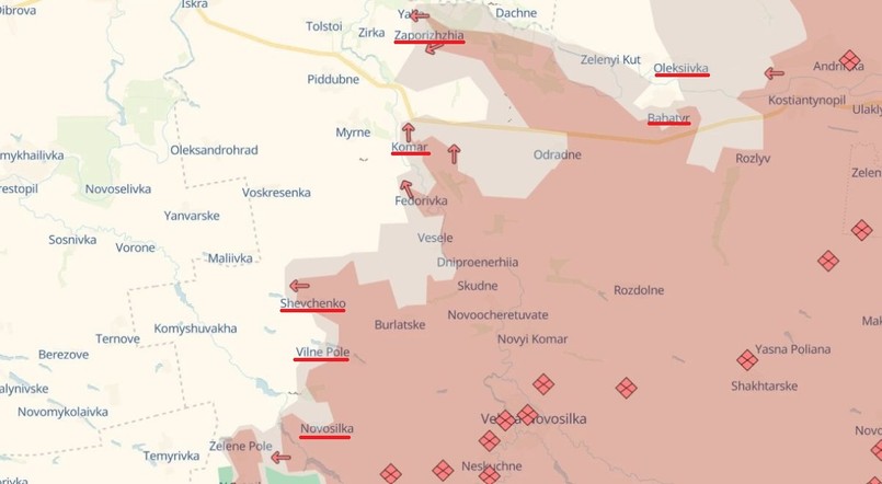 Sytuacja na odcinku frontu Grupy Taktycznej "Wuhłedar"