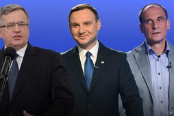 kolaż Paweł Kukiz, Bronisław Komorowski, Andrzej Duda